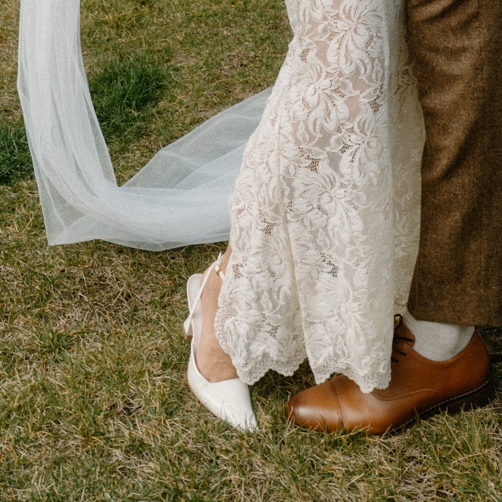 Reformation Cream Heels- wore for 4 hours only clean!! - Picture 2 of 3